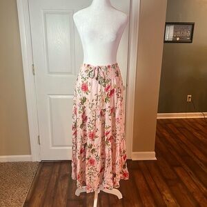 Westport: Floral Pink Maxi Skirt. Women’s Size Small.